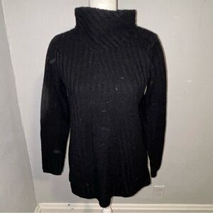 Talbots Black ribbed wool  Turtleneck Sweater